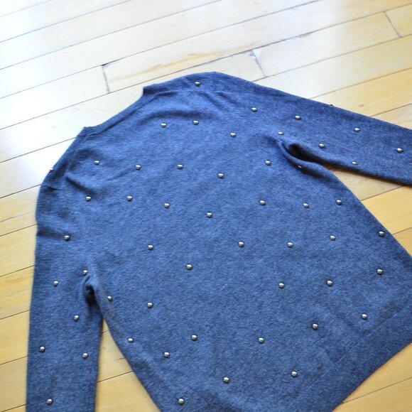 The Kooples Wool Crew Neck Studded Sweater Size 3 US M/L - Picture 9 of 10
